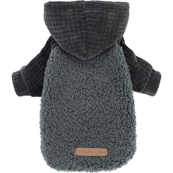 Velvet Thermal Dog Coat Puppy Winter Clothes Pet Jacket Cat Hoodie Outfits - Picture 3 of 7